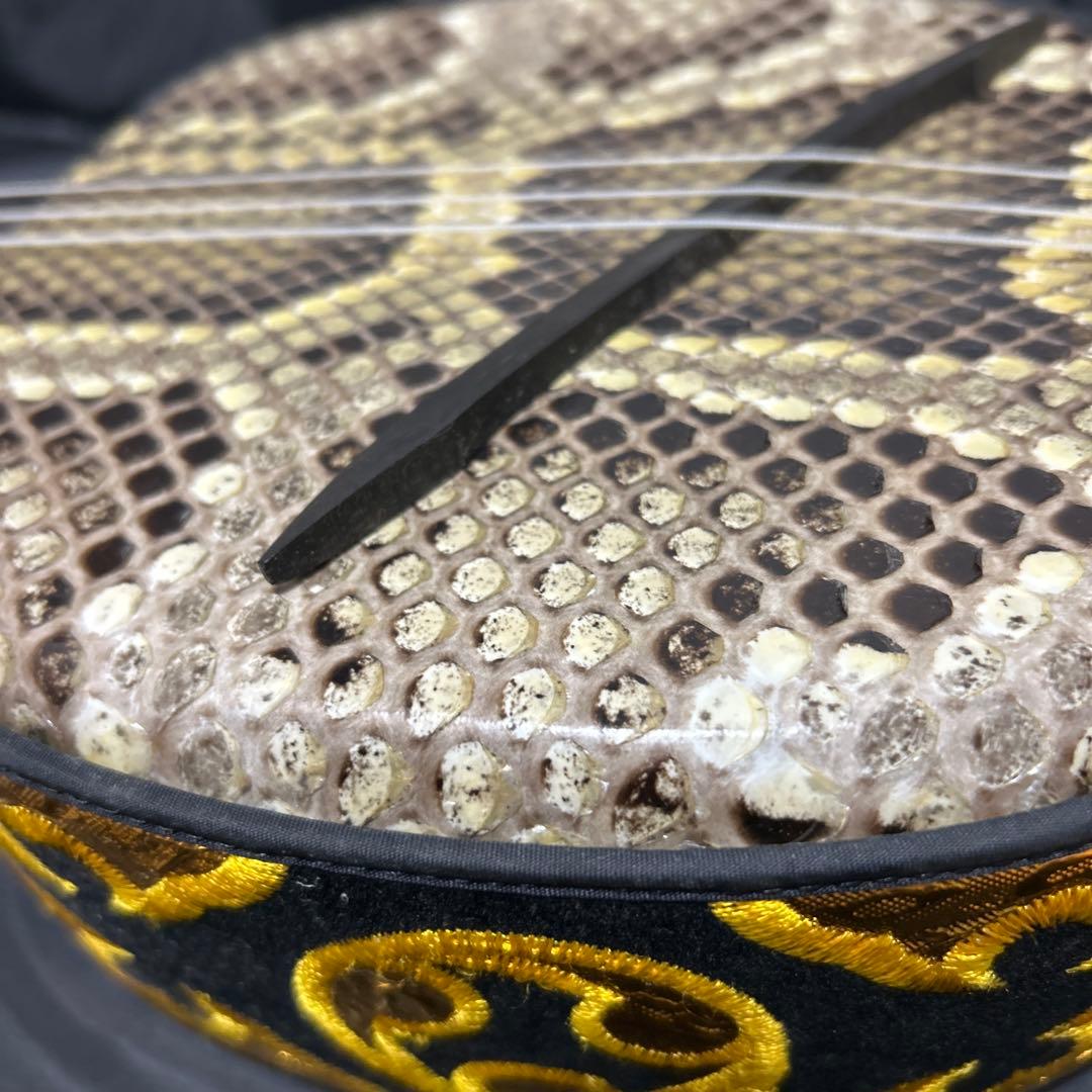 沖縄三味線サンシン　本革　ソフトケース付き　チューナー付き