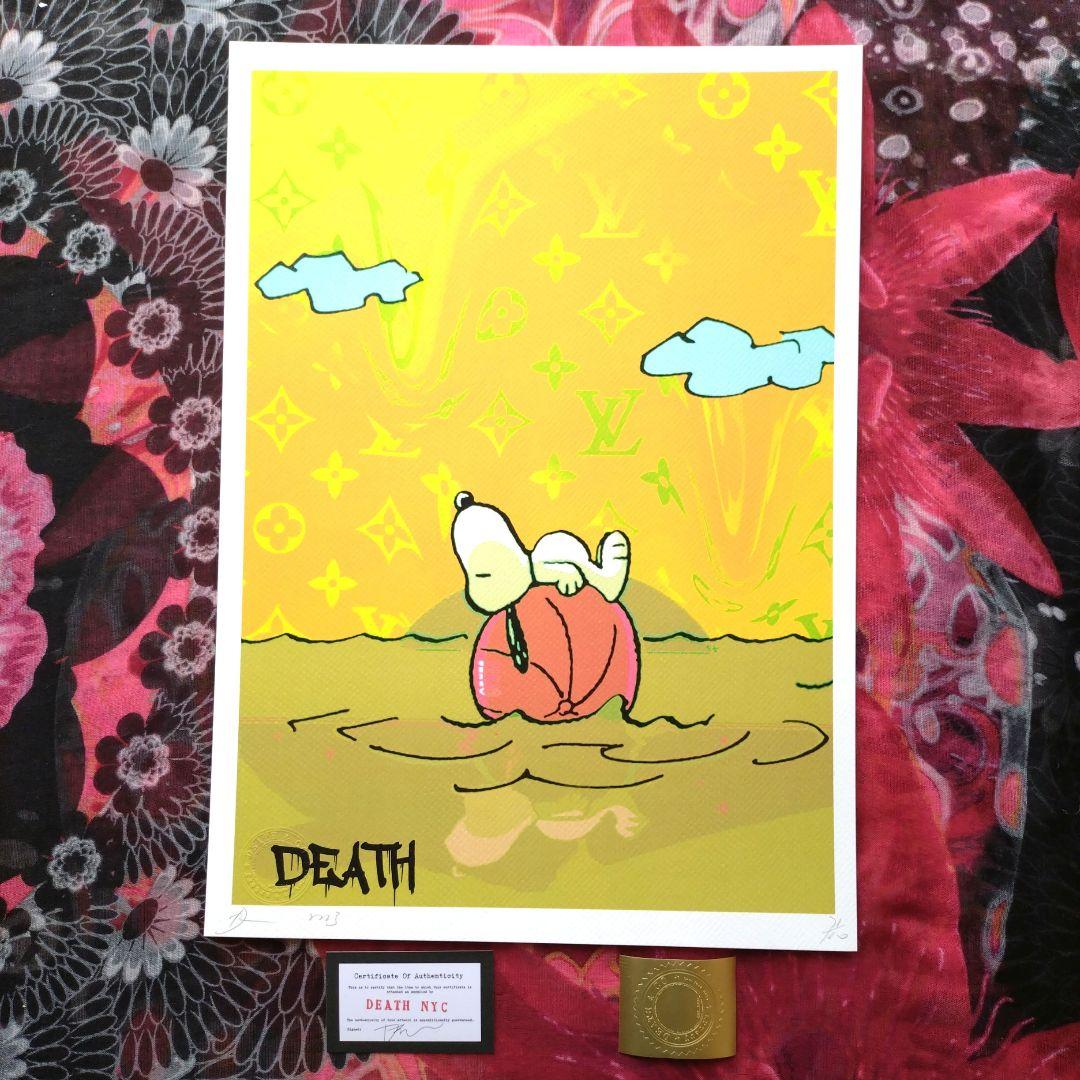 世界100枚限定 deathNYC スヌーピー&ルイヴィトンオマージュアート