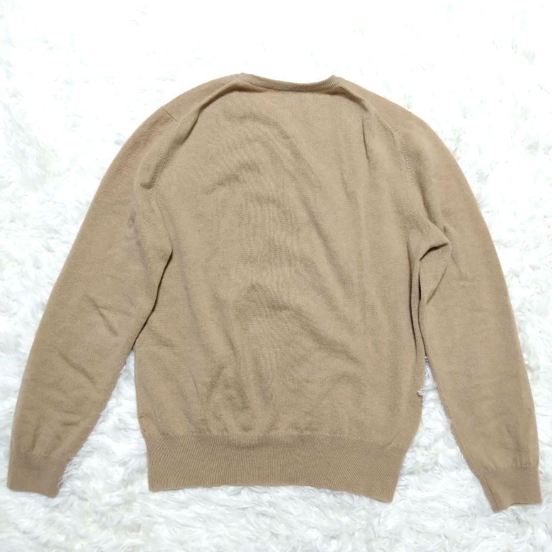 カシミア100% ジョンストンズオブエルガン クルーネックニット ベージュ L