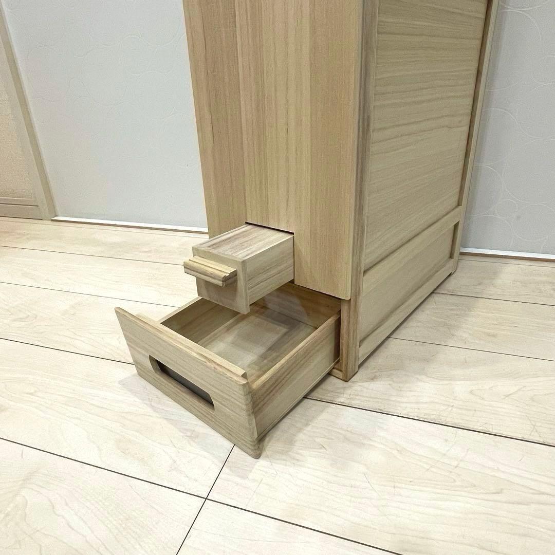 【未使用】竹本木箱店 米蔵 米びつ 桐製 ライスストッカー 30kg スリム