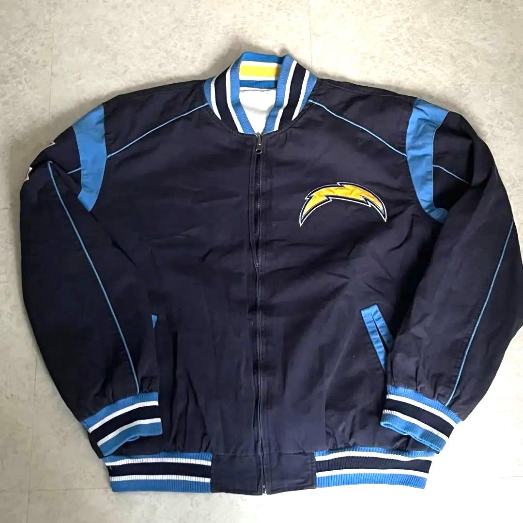 NFL チャージャーズ　リバーシブルスタジアムジャケット　コットンナイロン　ロゴ