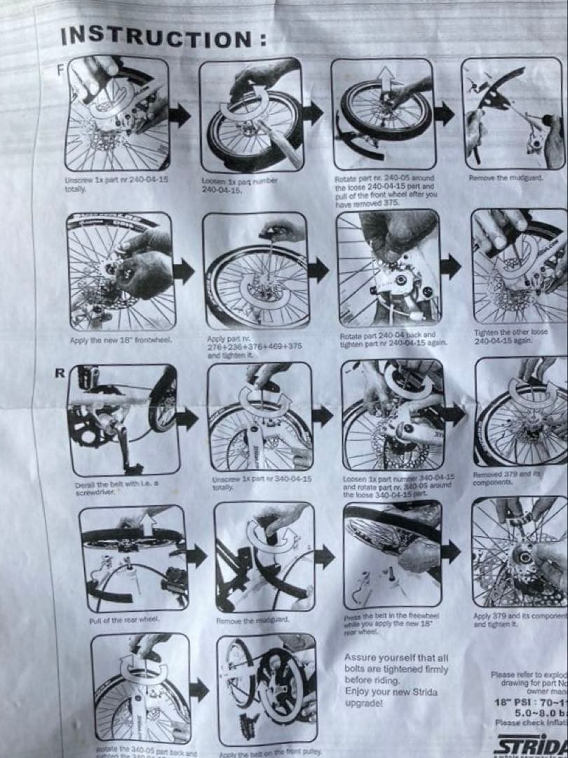 STRiDA18インチスポークホイールセット