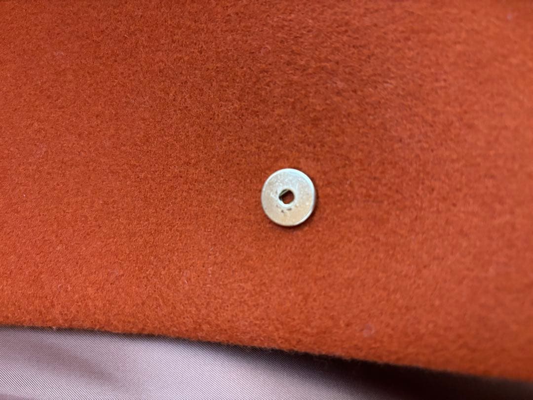 パ*7様 ウール混紡 ノーカラーオレンジコート