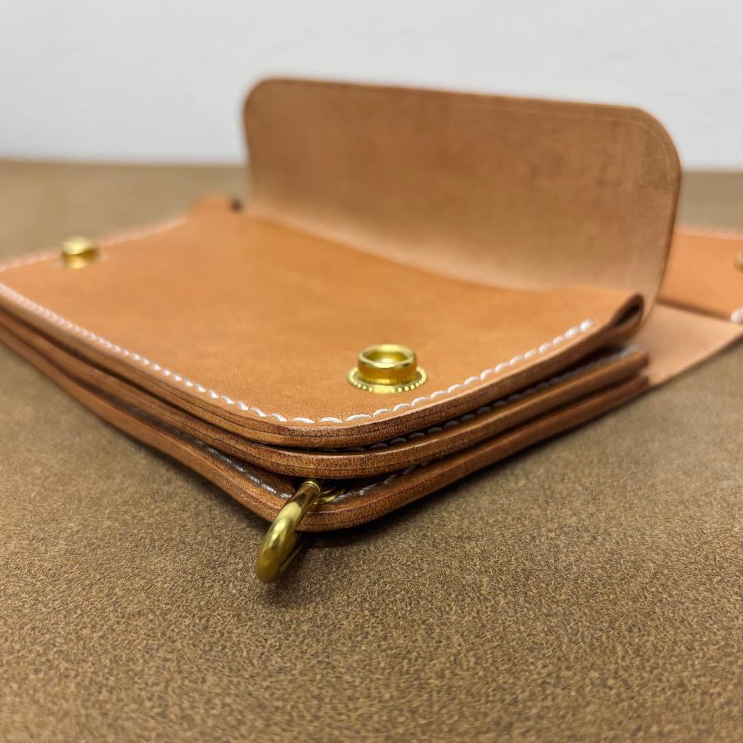 ホースバット トラッカーウォレット ミドル ナチュラル 3層 Guidi