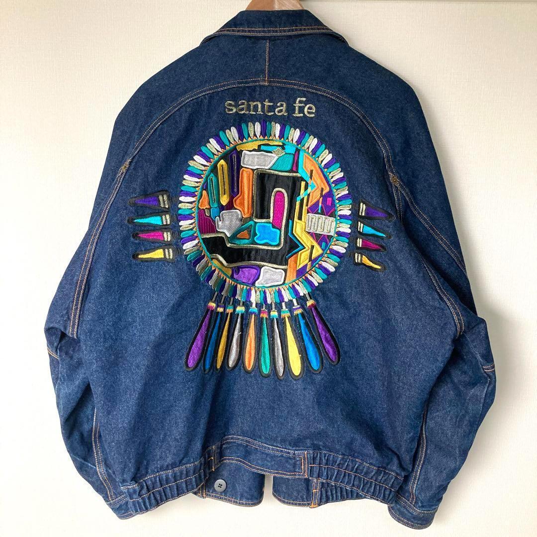 Santa fe サンタフェ 圧巻の刺繍 ビックシルエット デニムジャケット