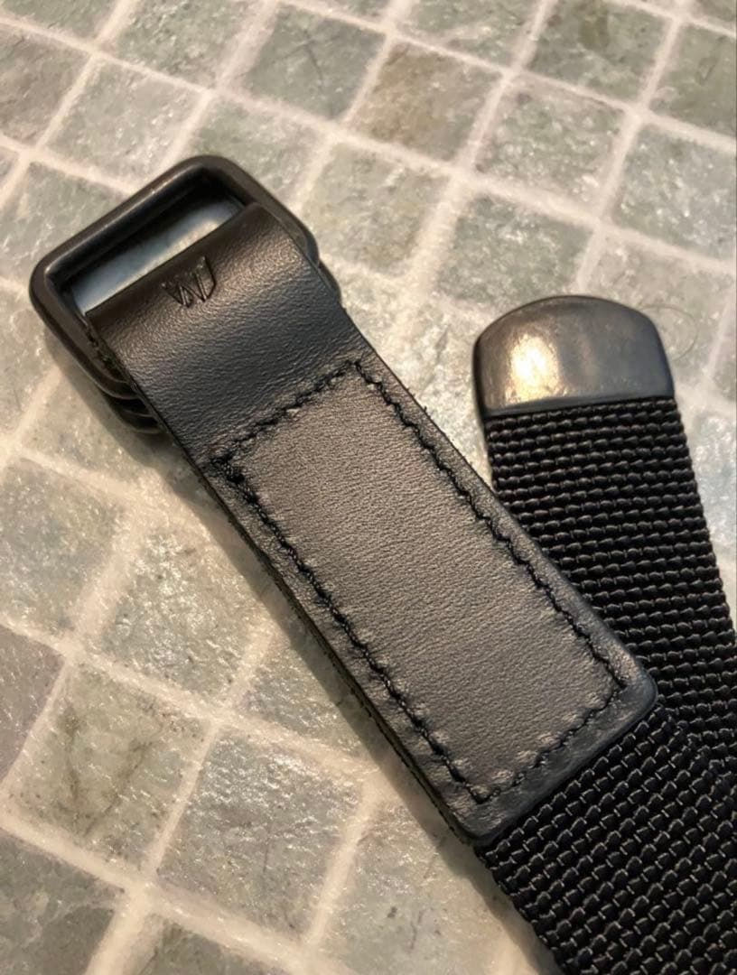 W double nylon belt ovyダブルナイロンベルト ブラック
