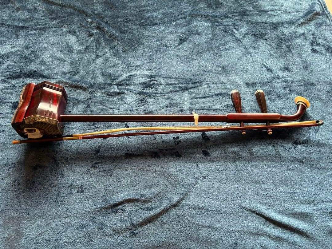 二胡　ハードケース　換えの弓毛付き