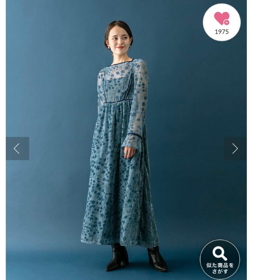 森川企画】花柄ベロアワンピース mystic - メルカリ