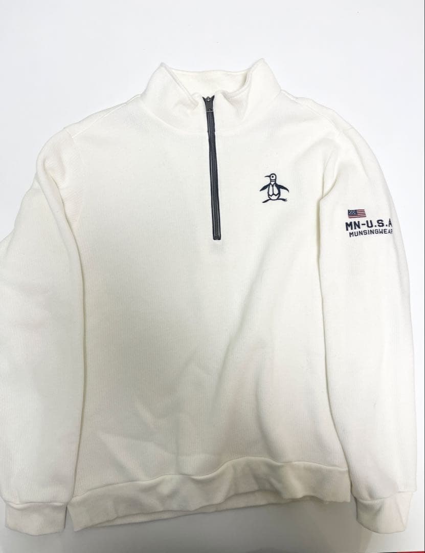 【美品‼️】マンシングウェア　ハーフジップ　セーター ニット　ゴルフ　防寒　LL