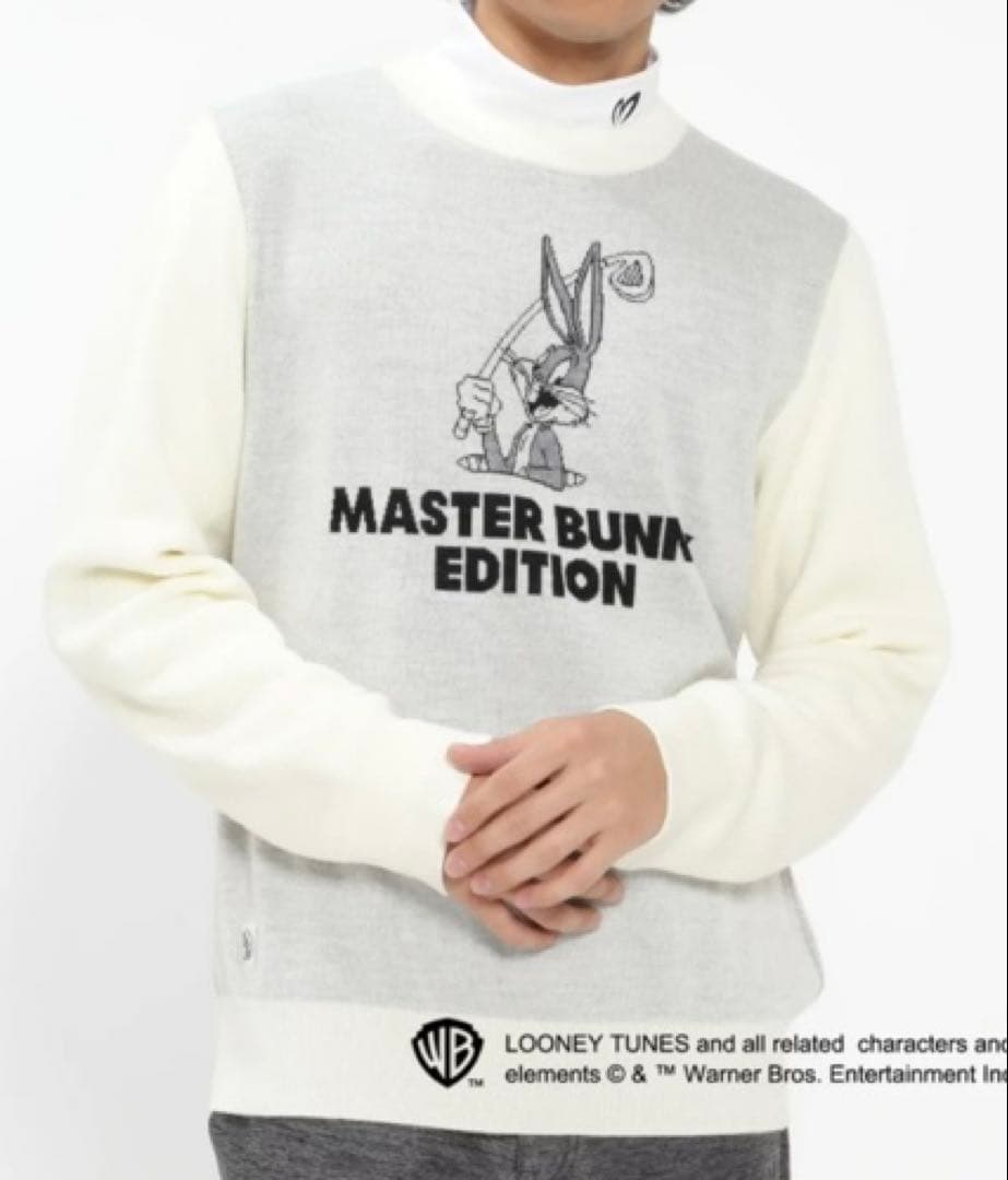 新品 マスターバニー Bugs Bunny 3色Wジャガード ニット(6)LL白