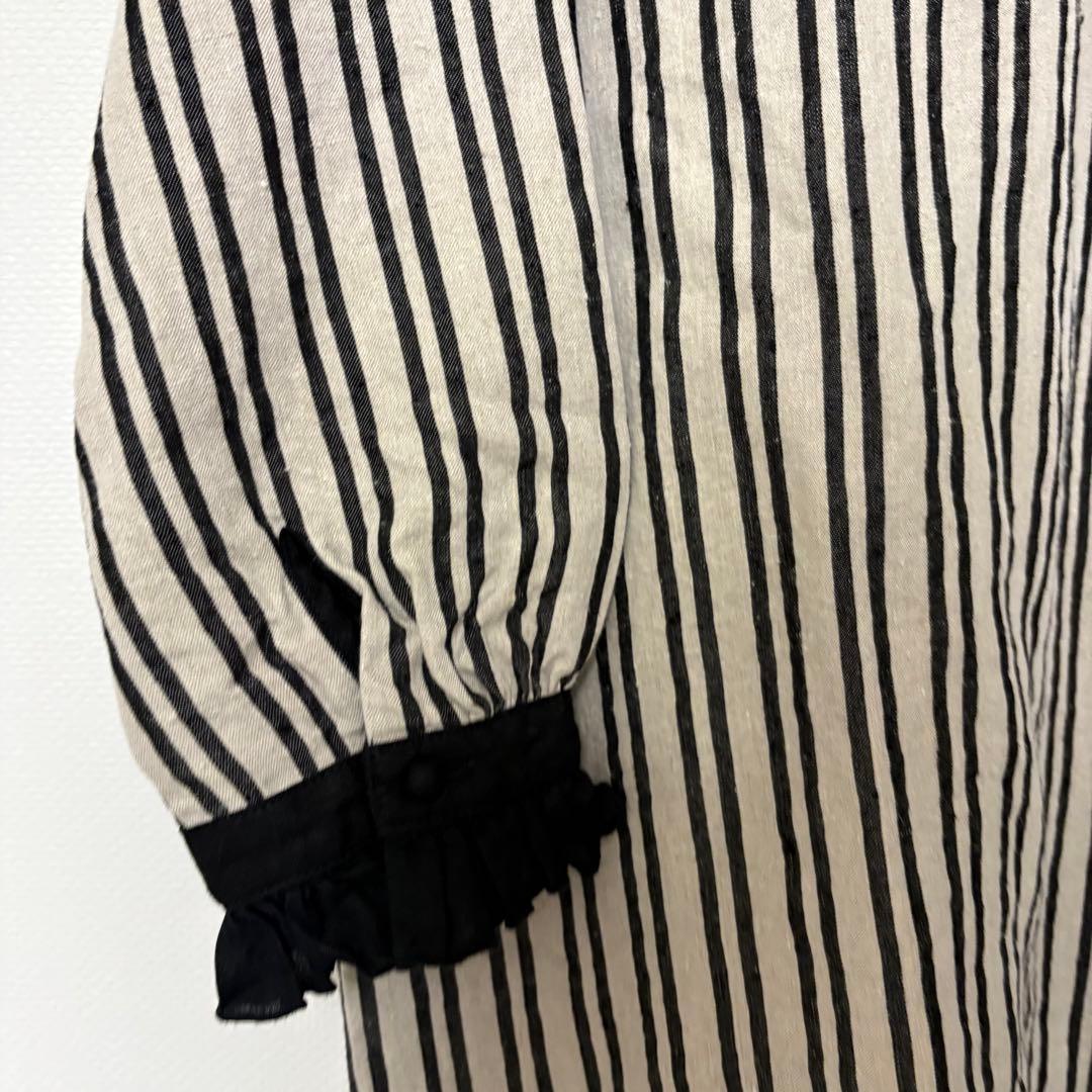nest Robe リネンストライプフリルチュニック　ネストローブ　ワンピース