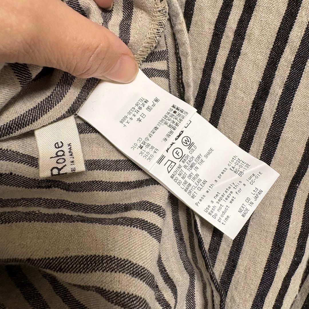 nest Robe リネンストライプフリルチュニック　ネストローブ　ワンピース