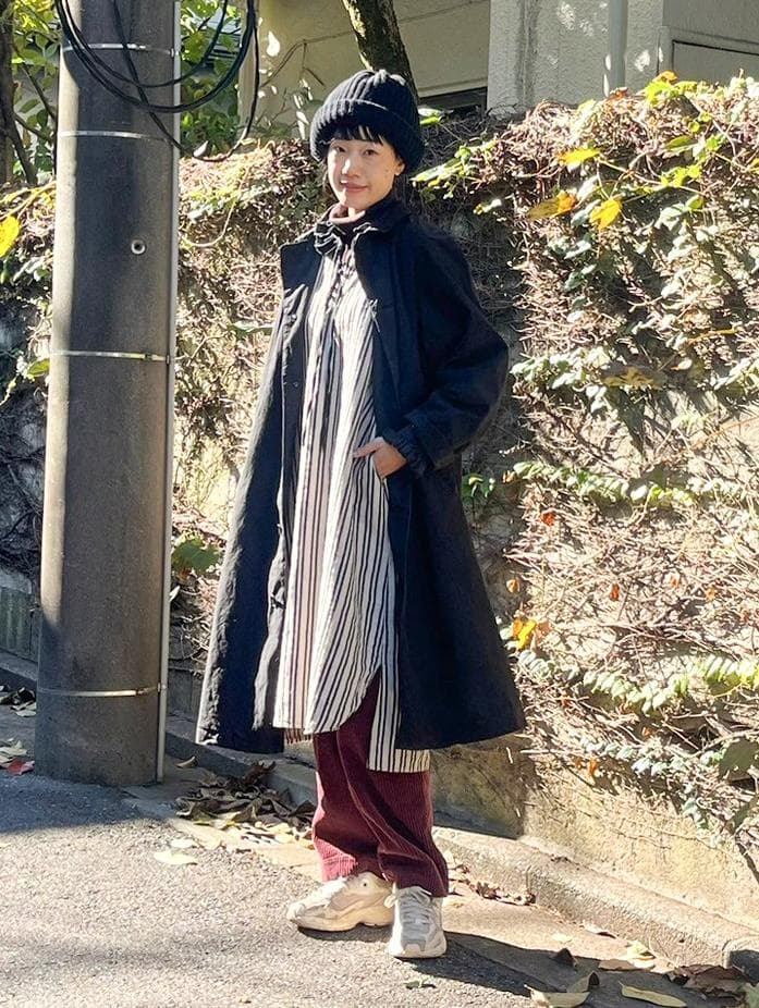 nest Robe リネンストライプフリルチュニック　ネストローブ　ワンピース