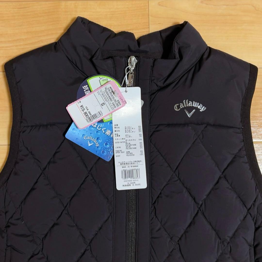 新品タグ付き　キャロウェイ　Callaway フルジップダウンベスト　黒　S