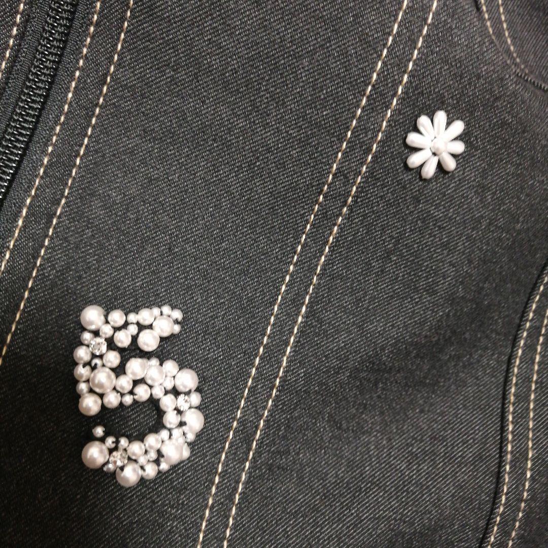 スーパービューティービジュー パールフード付きコート ワンピース 40 黒