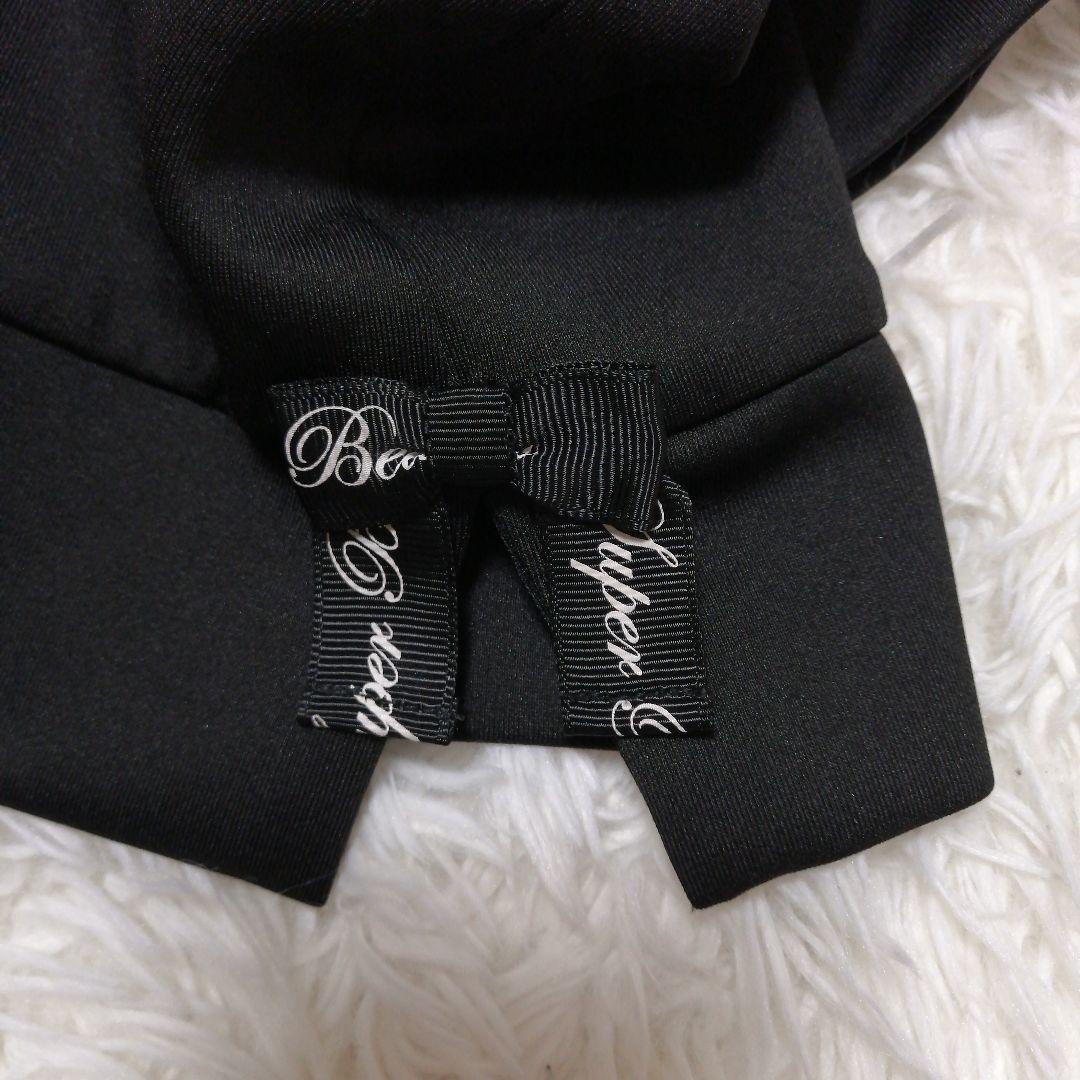 スーパービューティービジュー パールフード付きコート ワンピース 40 黒