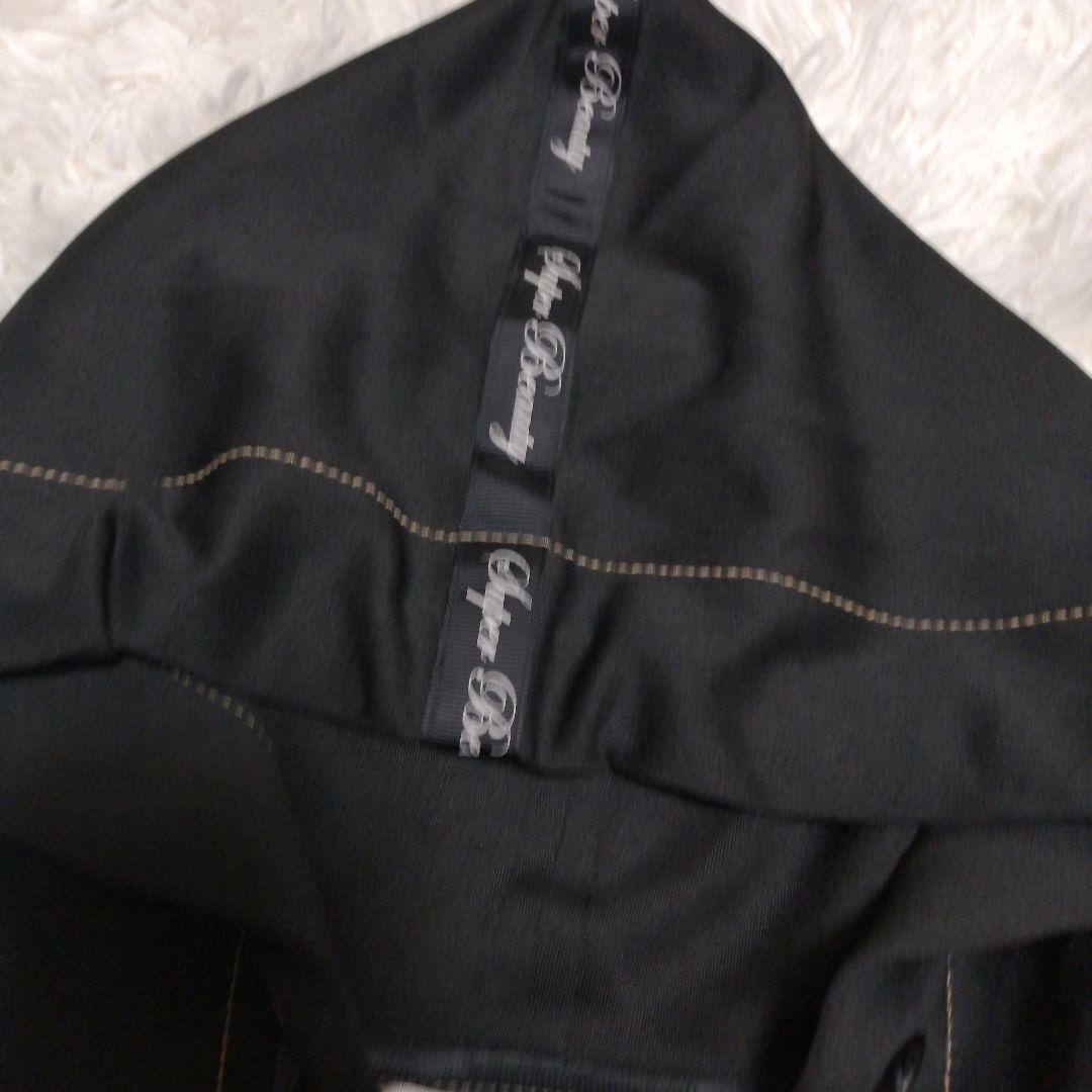 スーパービューティービジュー パールフード付きコート ワンピース 40 黒