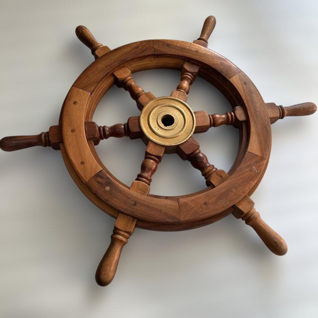 船の舵 木製 舵輪デザイン インテリア アンティーク - メルカリ