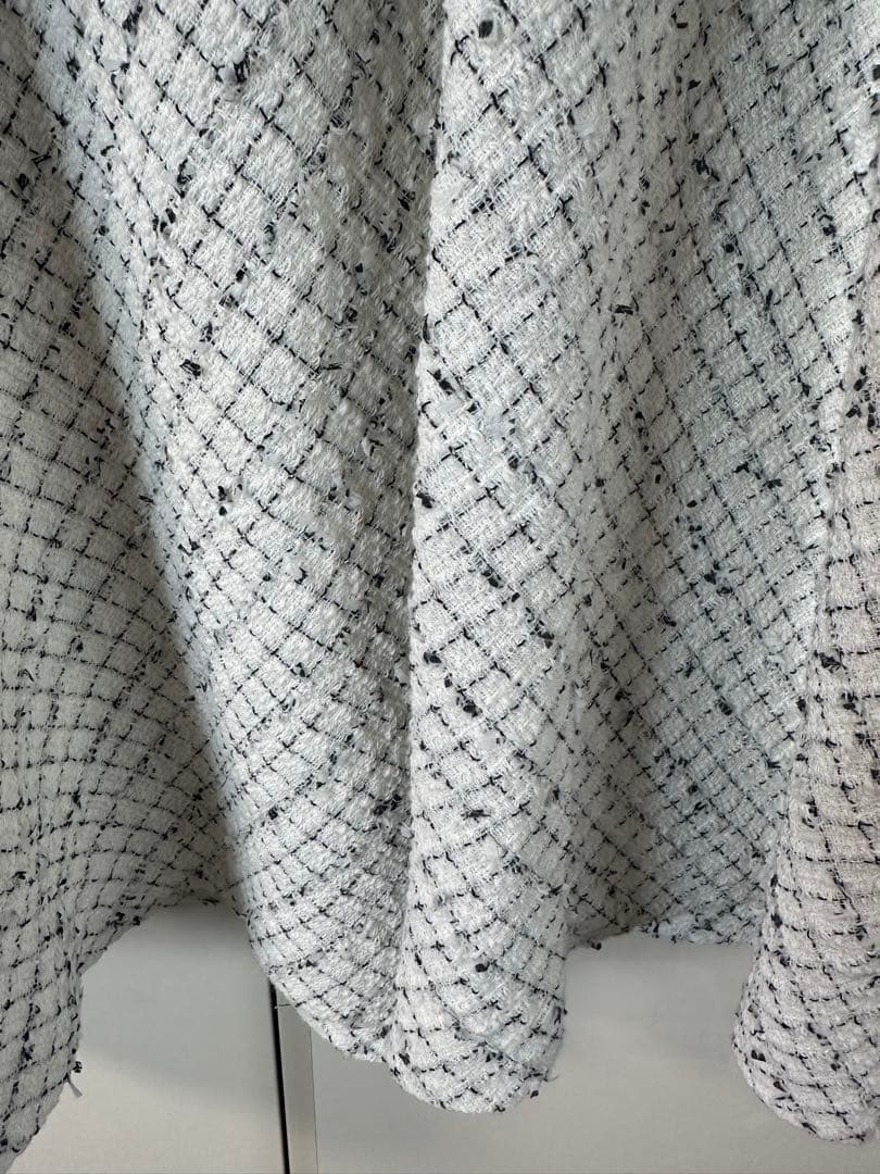 アナイ ノースリーブひざ丈ワンピース ホワイト/ブラック