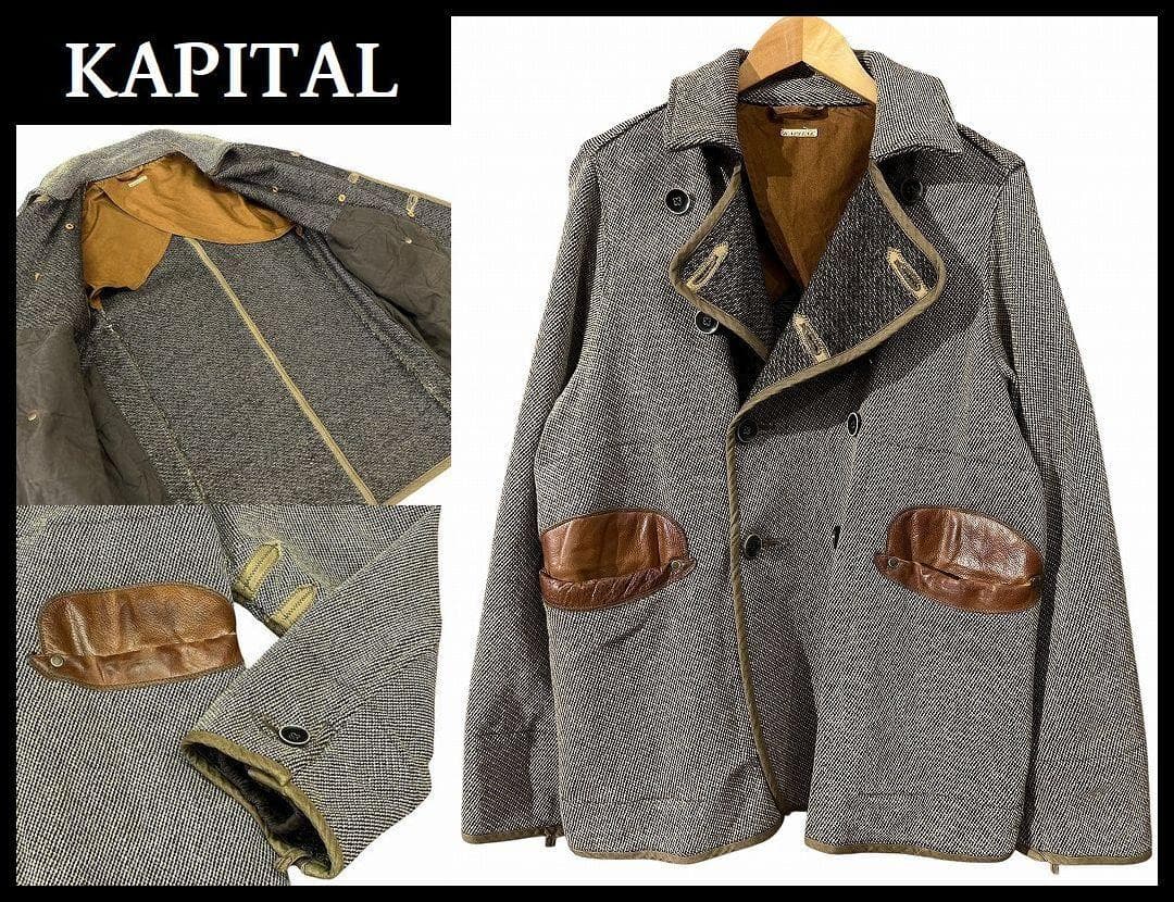 フルクリーニング済 キャピタル 初期 カシドス 本革 切替 ツイード調 P