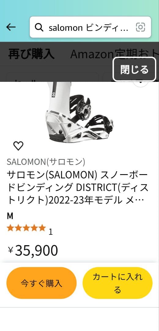 SALOMON DISTRICT(ディストリクト)2022-23年モデル メンズ