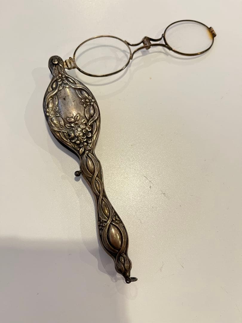 純銀製　アンティーク眼鏡　ロニエット