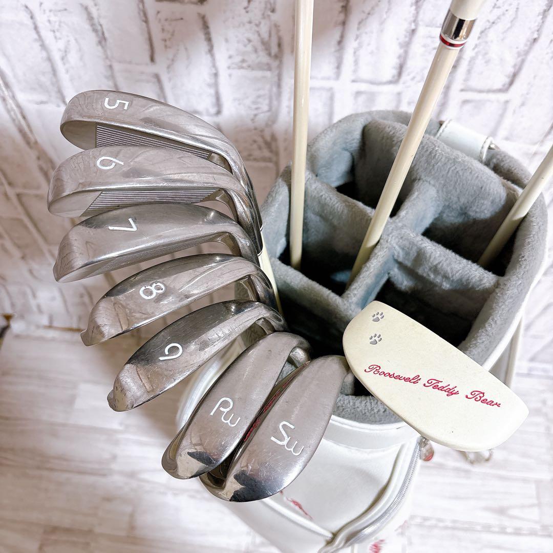 レフティ ルーズベルトテディベア ゴルフクラブ レディースセット 12本