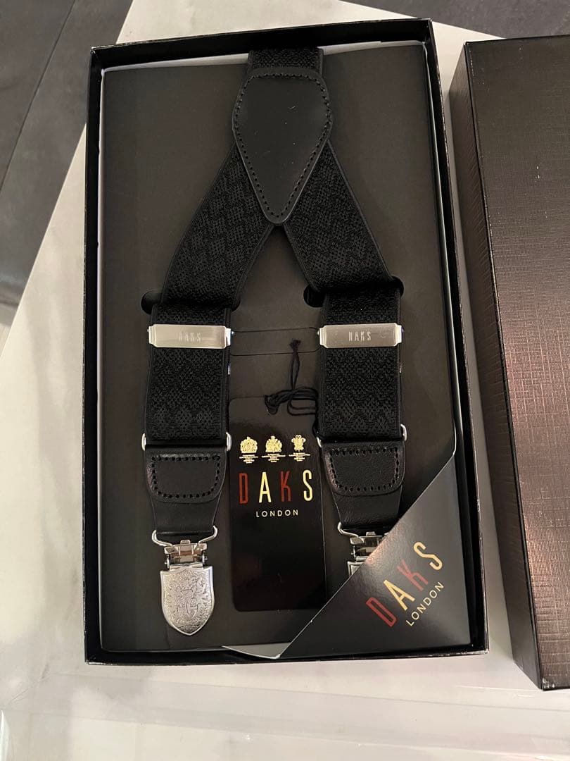 新品未開封　DAKS ブラック メンズ　サスペンダー