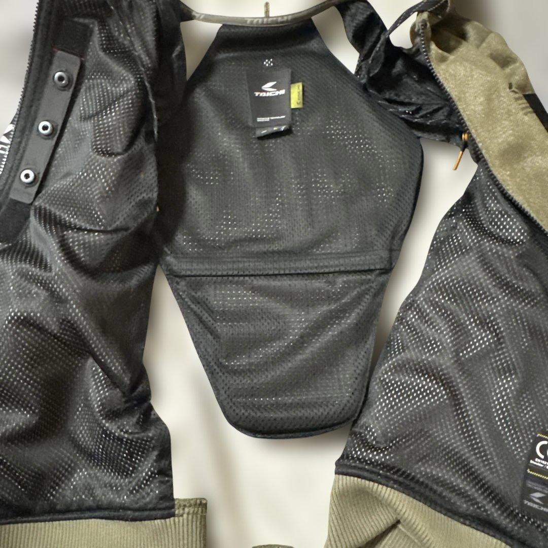 TAICHI フード付きジャケット オリーブグリーン　パッド付き