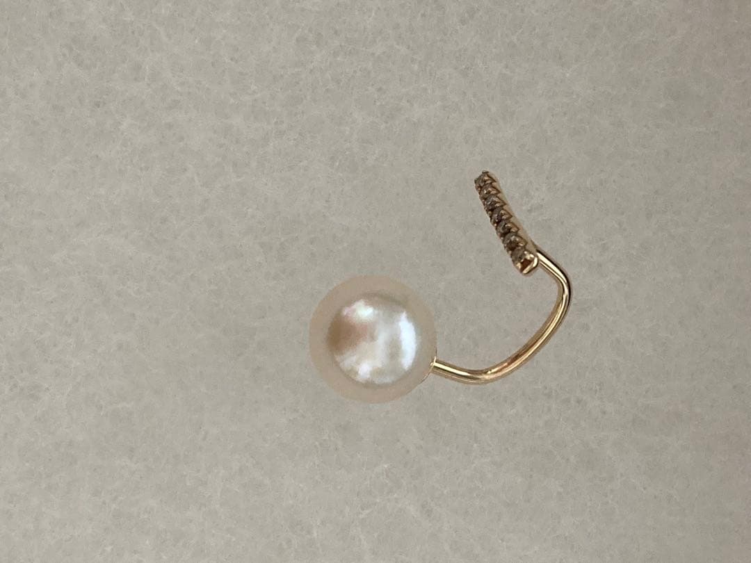 rn ！hirotaka ショートバー ダイヤピアス / アコヤパール