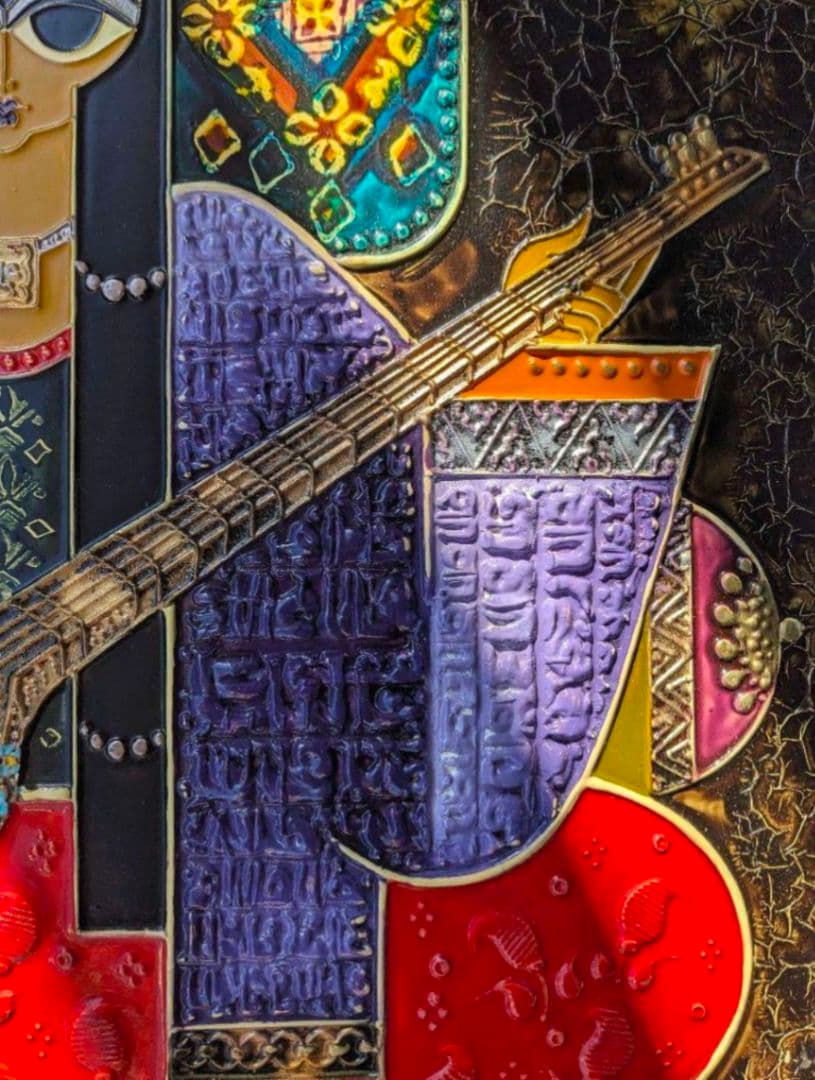 イラン製 ペルシヤ レリーフ 壁掛け 木製フレーム