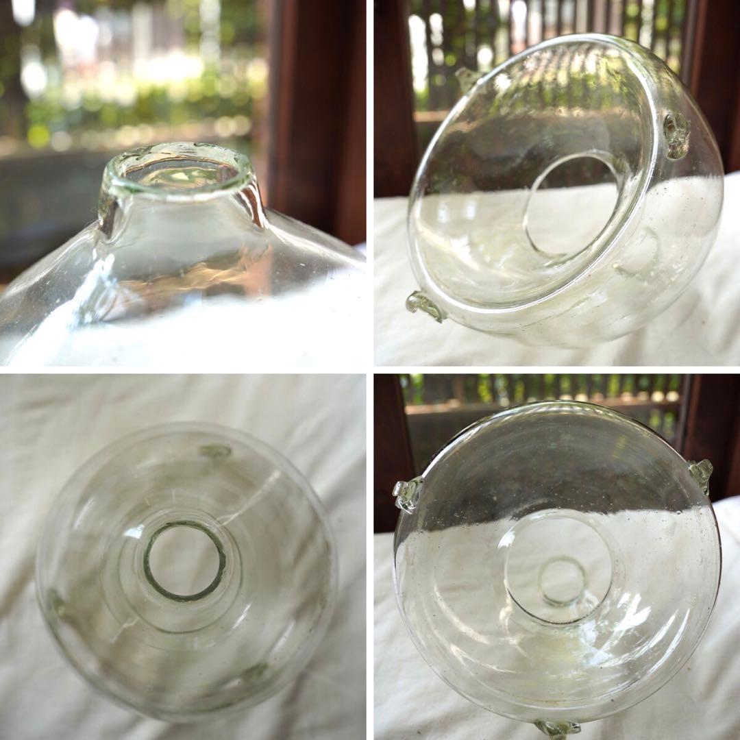 昭和レトロ かわいいガラス容器》ガラス浮き玉のおまけ付き