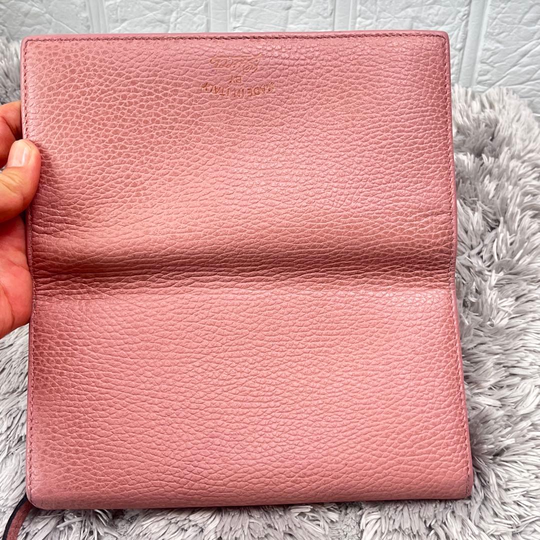 GUCCI✨スウィング シボレザー ピンクベージュ 長財布 レディース L字