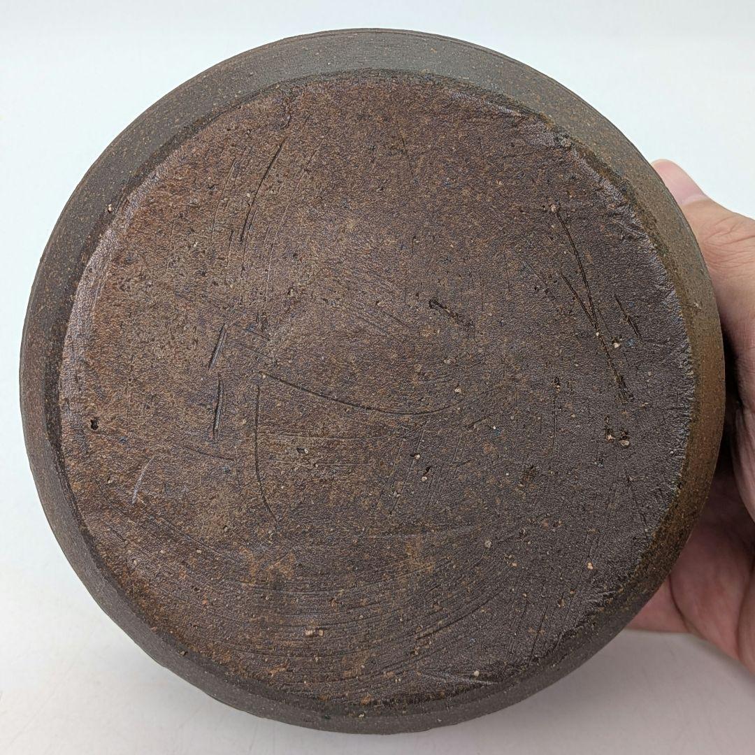 岡山県重要無形文化財 伊勢崎満 備前焼 建水 共箱栞 抹茶道具