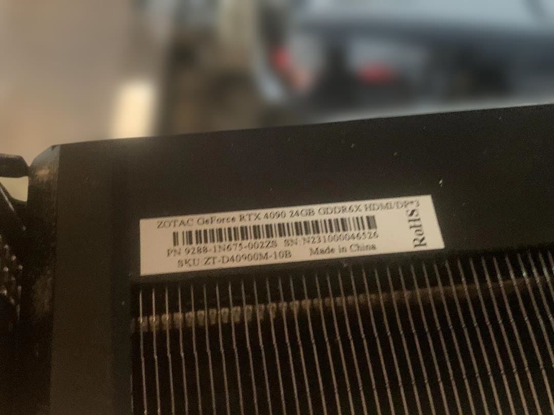 再公開 RTX 4090 24gb Zotac 美品 異常なし