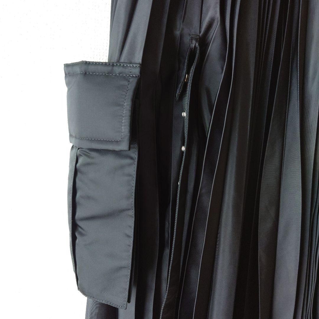 【美品】sacai ブラック プリーツスカート サイドポケット付き