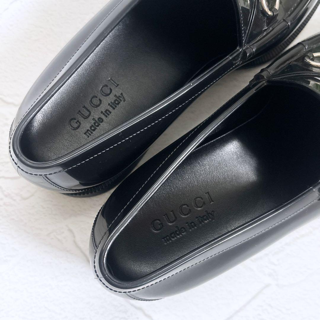 《美品》GUCCI ラバー ホースビット ローファー レインシューズ 黒 7