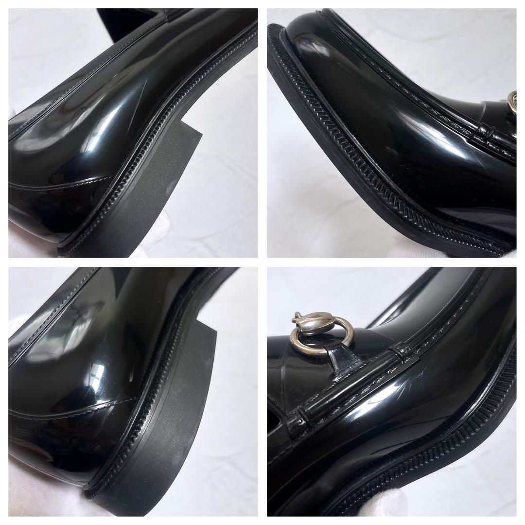 《美品》GUCCI ラバー ホースビット ローファー レインシューズ 黒 7