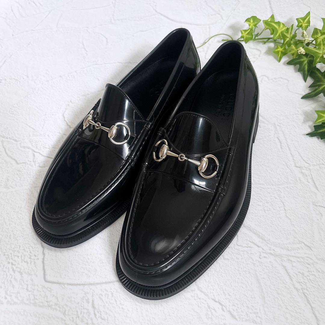 《美品》GUCCI ラバー ホースビット ローファー レインシューズ 黒 7