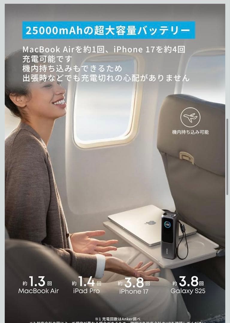 Anker モバイルバッテリー 25000mAh 165W