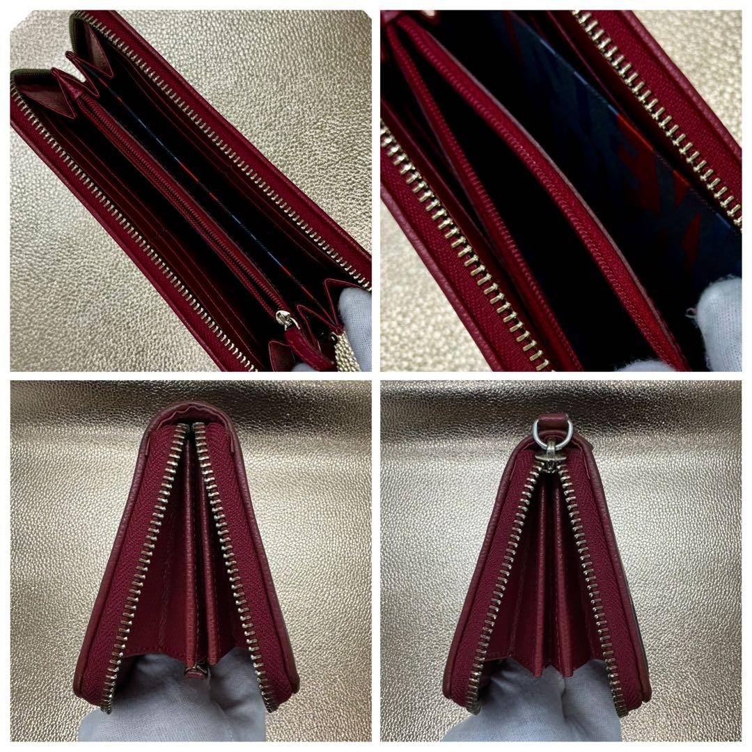 Vivienne Westwood 総柄 ラウンドファスナー長財布 ボルドー