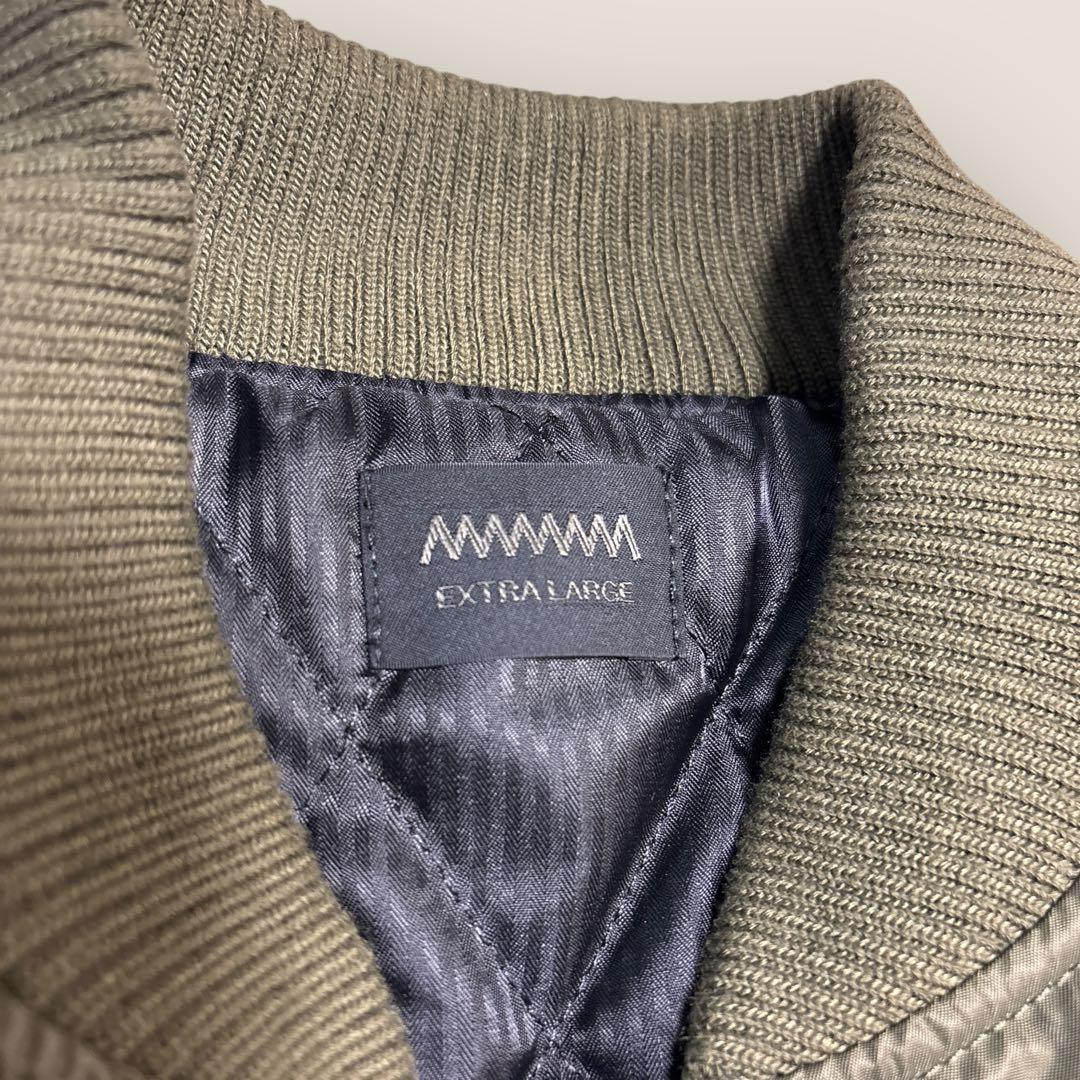 超美品⭐︎MMMM ラムレザー袖切替MA-1ブルゾン⭐︎