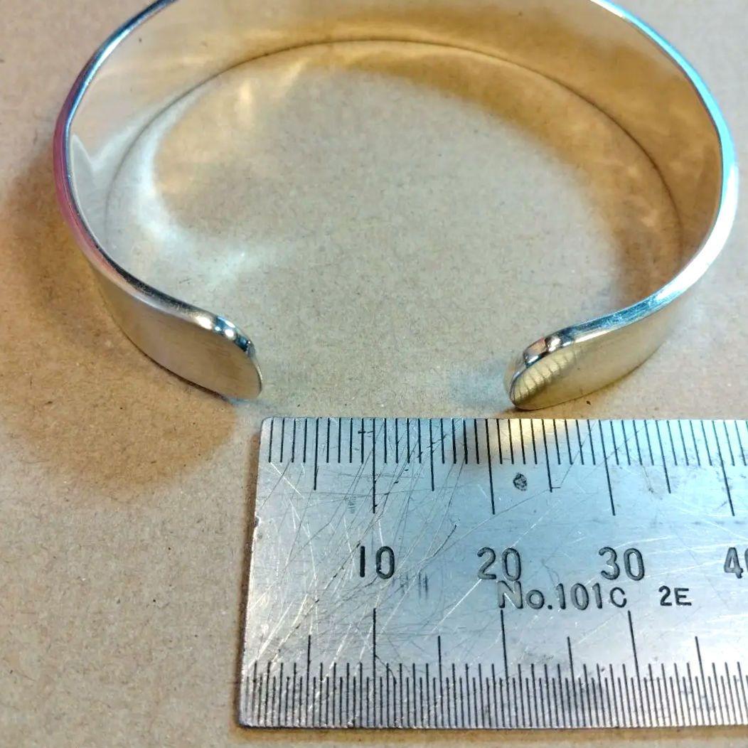 美品 ヴィンテージ ホピ族 オーバーレイ 波モチーフ シルバーカフバングル