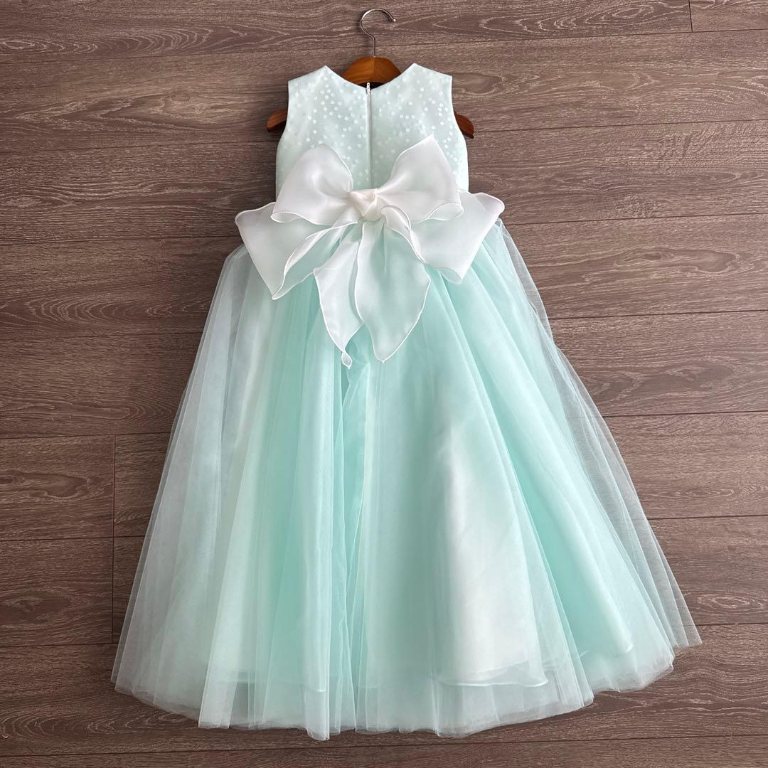 DRESCCO ミントブルージュエリーロングドレス 130cm