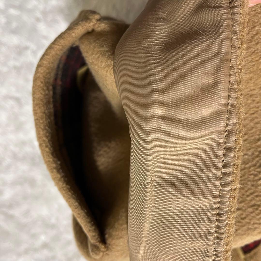 グローバーオール ダッフルコート キャメル 裏地チェック 40