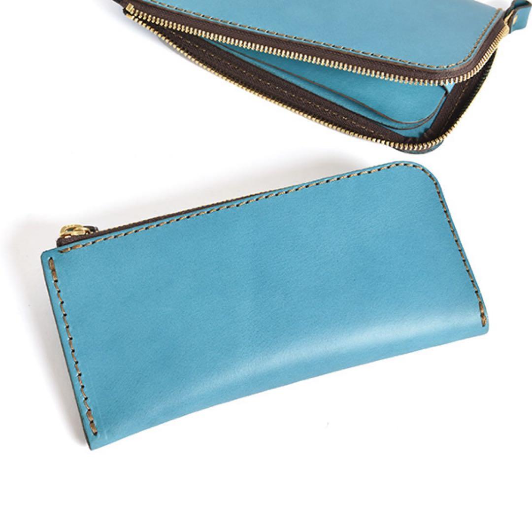 HERZ ヘルツ L字ファスナー長財布 【セルリアンブルー特別仕様