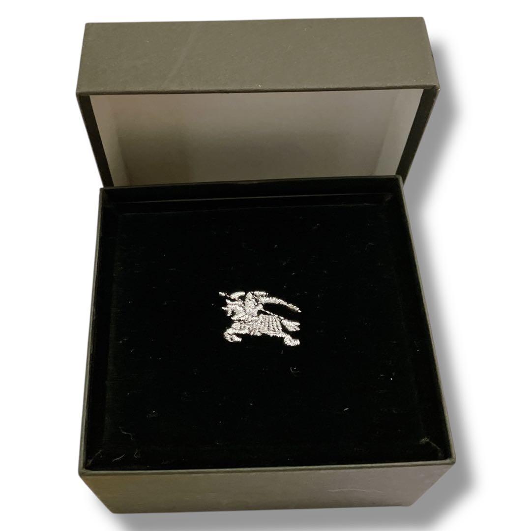 バーバリー ブラックレーベル SV925 レザーブレスレット 箱付き ブラック