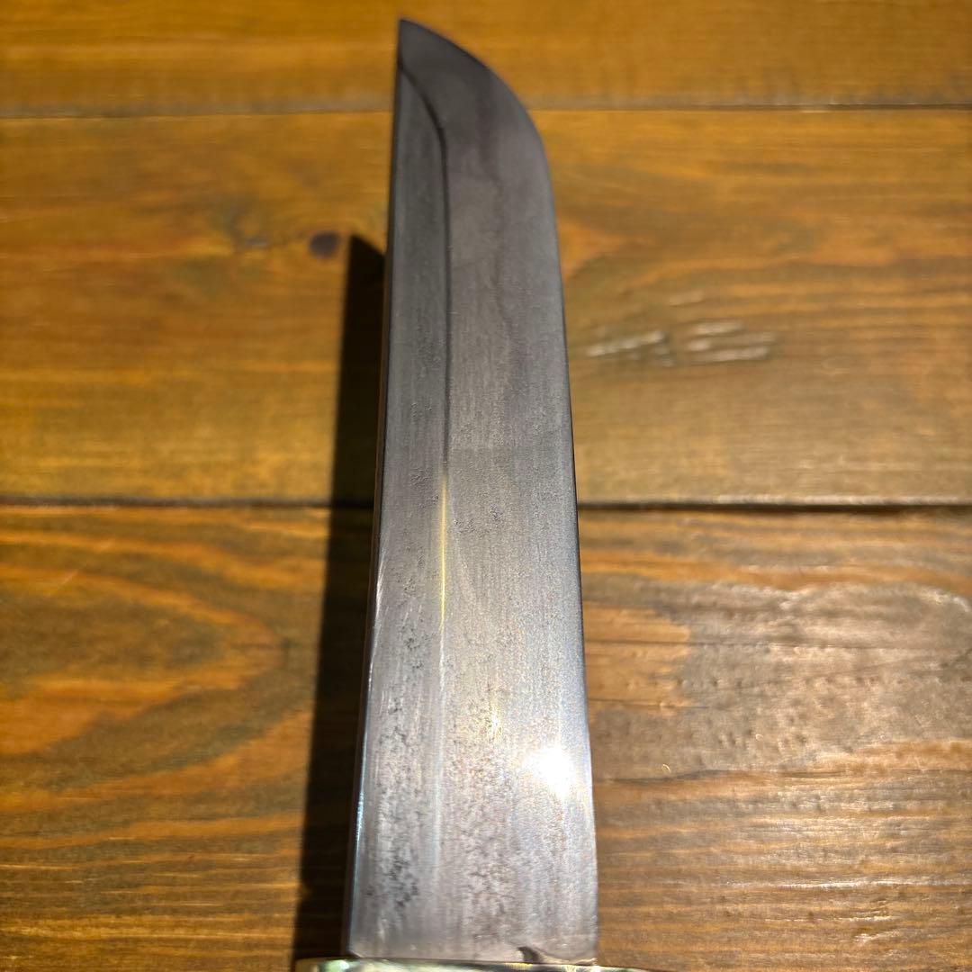 日本刀残欠クラフトナイフNo.57 大業物 和泉守国貞 切先 黒鞘
