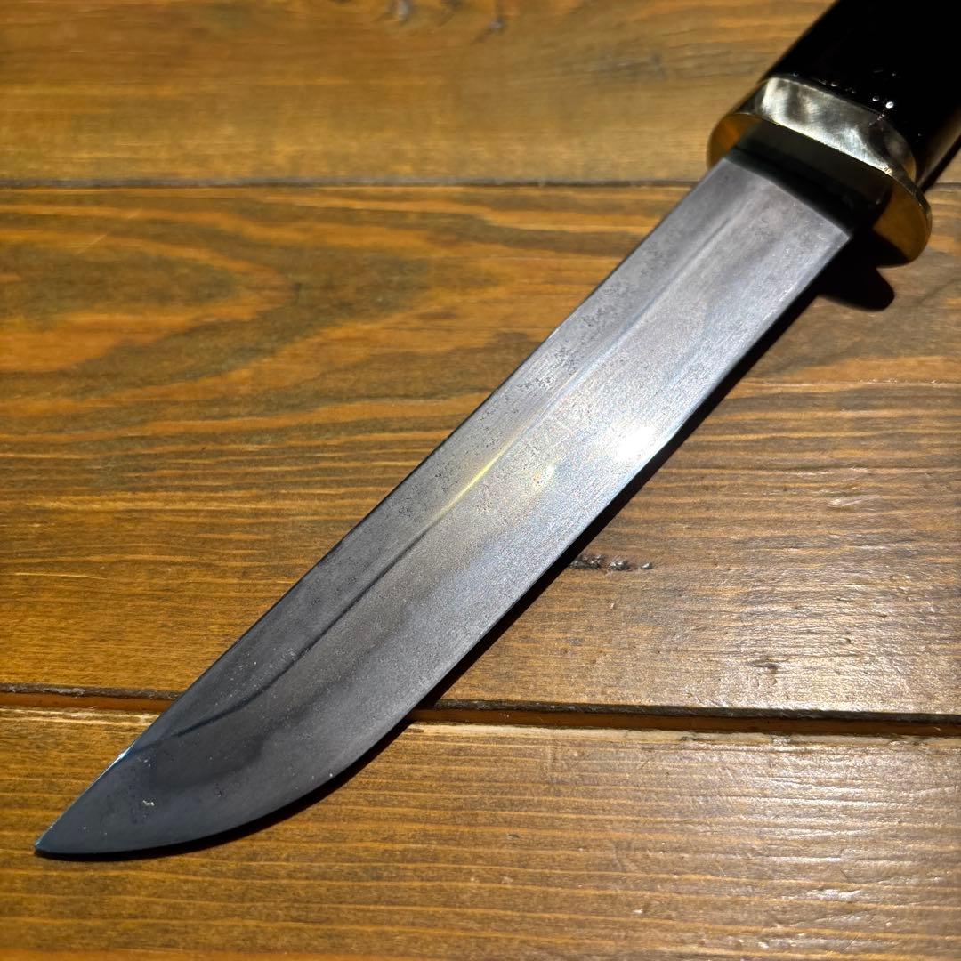 日本刀残欠クラフトナイフNo.57 大業物 和泉守国貞 切先 黒鞘