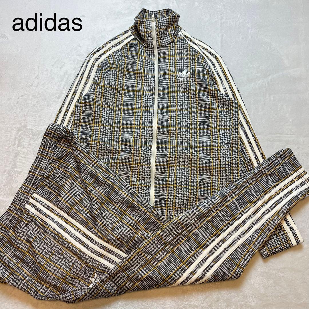 海外限定】adidas アディダス ジャージ上下 セットアップ 千鳥格子